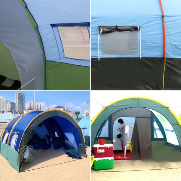 KLM-3017 Ultragroßes, doppelschichtiges, wasserdichtes Gruppen-Camping-Tunnelzelt für 5–8 Personen – Bild 4