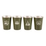 AOTU AT6657-2 4-teiliges Outdoor-Camping-Klappwasserbecher-Set aus Edelstahl