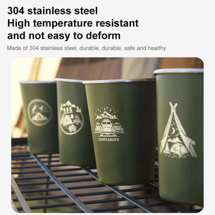 AOTU AT6657-2 4-teiliges Outdoor-Camping-Klappwasserbecher-Set aus Edelstahl – Bild 4