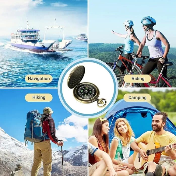 Nisa J35A Vintage Metall Flip Taschenuhr Kompass – Bild 7