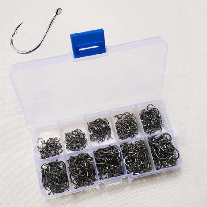 500 PCS Mixed Size Fischstacheldach Angelhaken mit Loch – Bild 1