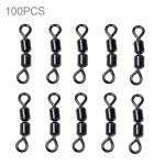 100 PCS 8 Word Shape Fishing Rolling Swivels Doppelring-Anschluss