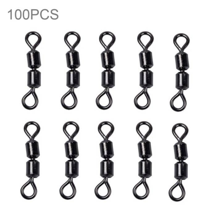 OG3425.jpg 100 PCS 8 Word Shape Fishing Rolling Swivels Doppelring-Anschluss – Bild 1