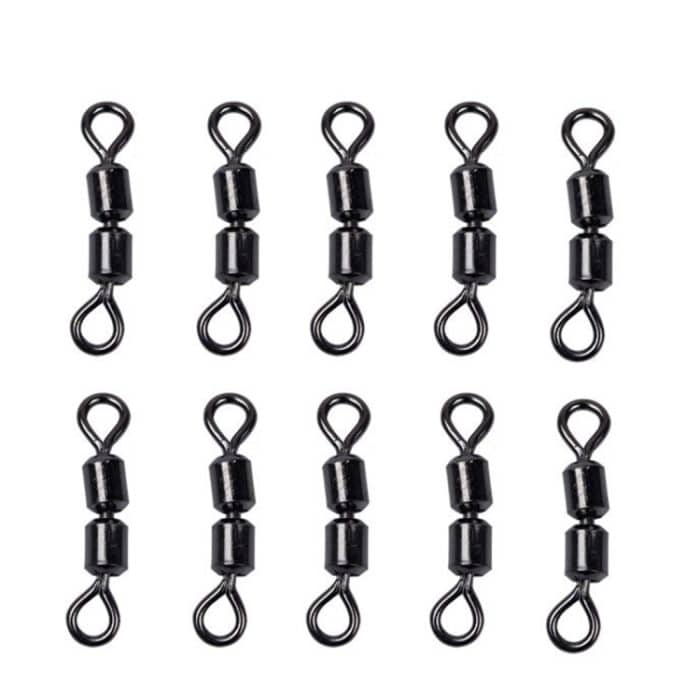 100 PCS 8 Word Shape Fishing Rolling Swivels Doppelring-Anschluss – Bild 2