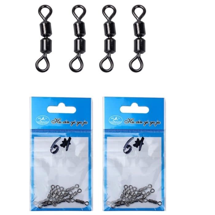100 PCS 8 Word Shape Fishing Rolling Swivels Doppelring-Anschluss – Bild 4