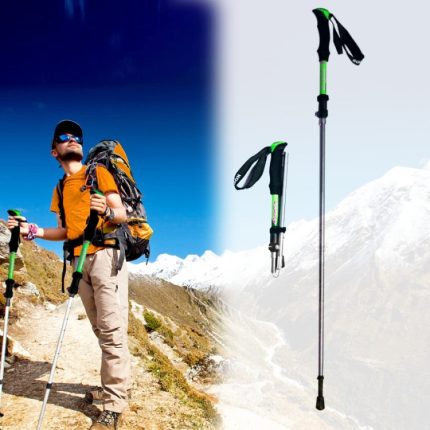 125 cm verstellbarer tragbarer Outdoor-Trekkingstock aus Aluminiumlegierung, Green#125cm, Blue#125cm, Red#125cm, Yellow#125cm