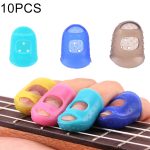 10 PCS Gitarren Ukulele Saiteninstrument Fingerschutz Anti-Schmerz-Fingerkappe in zufälliger Farbabgabe (Größe: M)