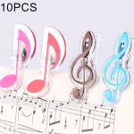 10 PCS PP Material Edelstahl Spring Music Note Form Buchclip Deluxe Seitenhalter, zufällige Farblieferung