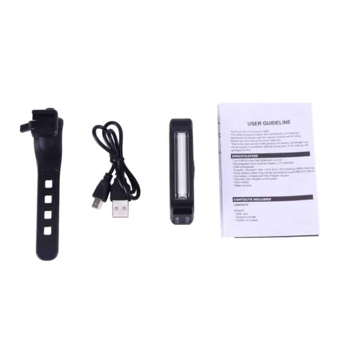 RAYPAL RPL-2261 100LM Rotlicht COB LED USB Wiederaufladbar 6 Modi Fahrrad Rücklicht Warnleuchte mit Lenkerhalterung – Bild 5