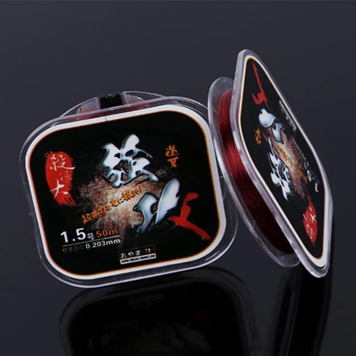 OG4462R.jpg 1,5 C, 0,203 mm, 2,46 kg Knotenspannung, 2,99 kg gerade Linienspannung, 50 m starke importierte Rohseide-Nylon-Angelschnur, 1.5C/0.203mm – Bild 1