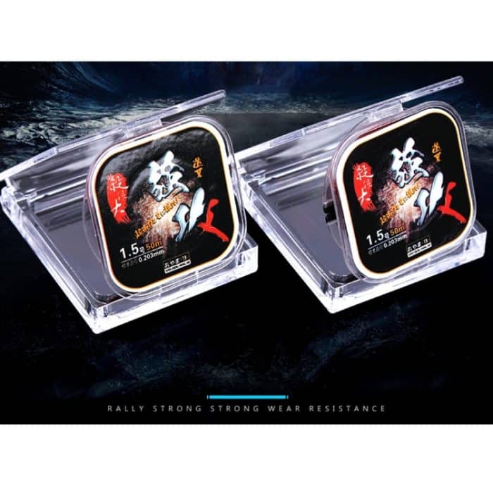 1,5 C, 0,203 mm, 2,46 kg Knotenspannung, 2,99 kg gerade Linienspannung, 50 m starke importierte Rohseide-Nylon-Angelschnur, 1.5C/0.203mm – Bild 6