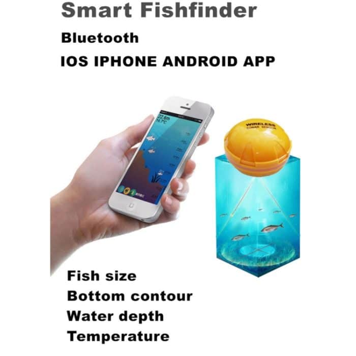 Bluetooth Fish Detector 125KHz Sonarsensor 0,6-36 m Tiefenortung Fishes Finder Alarm für iOS- und Android-Handys – Bild 4