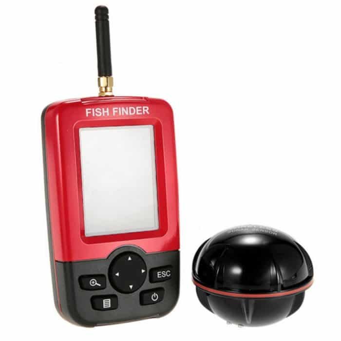 XJ-01 Drahtloser Fischdetektor 125-kHz-Sonarsensor 0,6-36 m Tiefenortung Fischfinder mit 2,4-Zoll-LCD-Bildschirm und Antenne, eingebauter Wassertemperatursensor – Bild 2