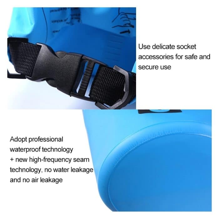 Wasserdichter Outdoor-Beutel, Trockensack, PVC-Fasstasche, Fassungsvermögen: 2 l, Capacity: 2L (Black), Capacity: 2L (Dark Blue), Capacity: 2L (Orange), Capacity: 2L (Pink), Capacity: 2L (Green), Capacity: 2L (Sky Blue), Capacity: 2L (Yellow) – Bild 4