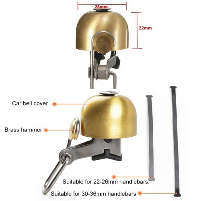 Fahrradklingel Retro Kupferklingel Fahrradzubehör, Bicycle Bell (Silver), Bicycle Bell (Gold), Bicycle Bell (brass), Bicycle Bell (Black) – Bild 3