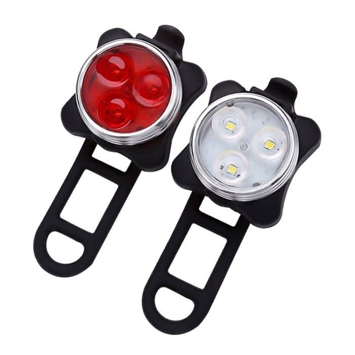 COB Lamp Bead 160LM USB-Aufladung Wasserdichtes Viergang-Fahrradscheinwerfer- / Rücklichtset, Rot + Weißlicht 650MA – Bild 2