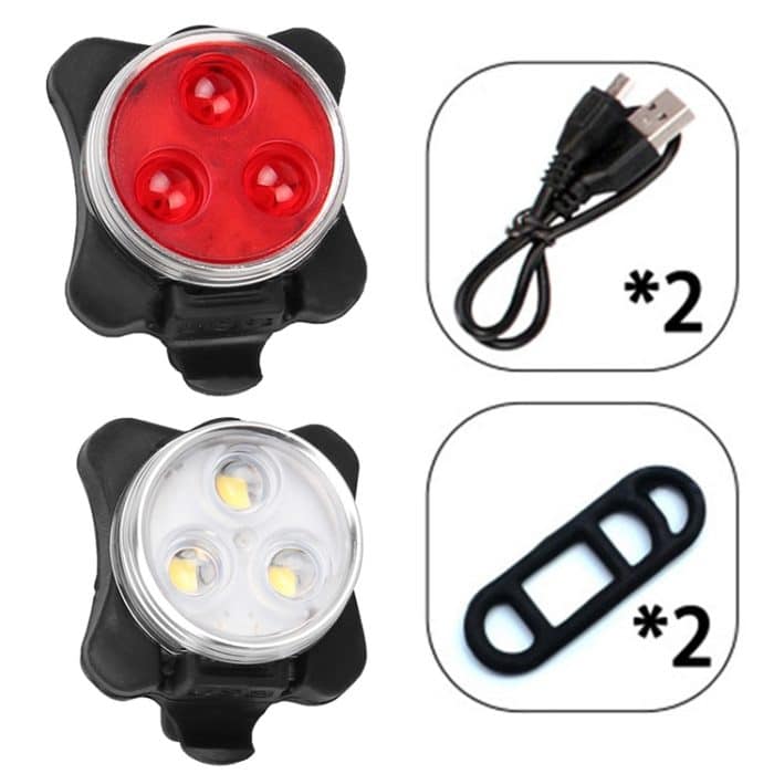 COB Lamp Bead 160LM USB-Aufladung Wasserdichtes Viergang-Fahrradscheinwerfer- / Rücklichtset, Rot + Weißlicht 650MA – Bild 5