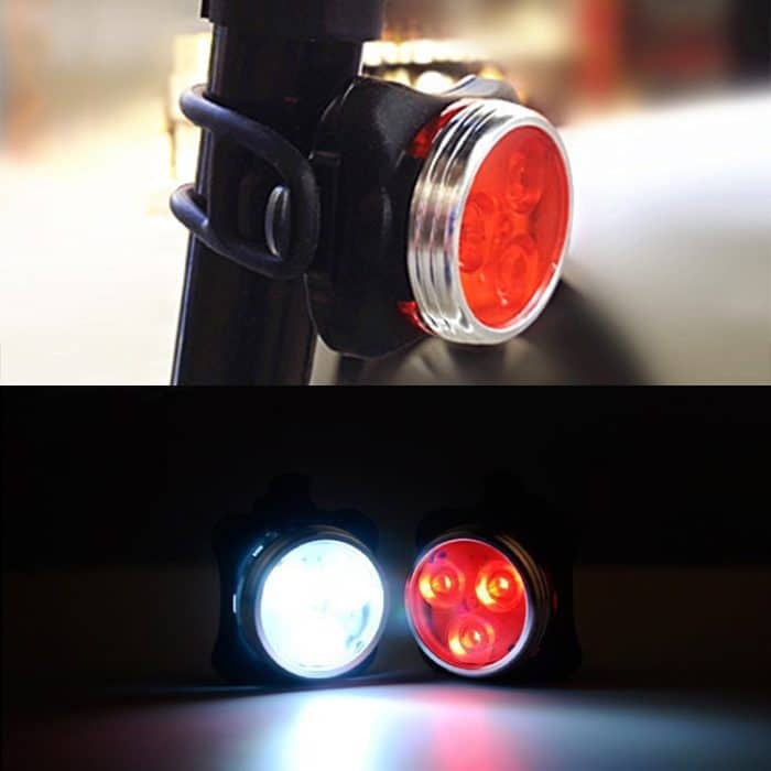COB Lamp Bead 160LM USB-Aufladung Wasserdichtes Viergang-Fahrradscheinwerfer- / Rücklichtset, Rot + Weißlicht 650MA – Bild 9