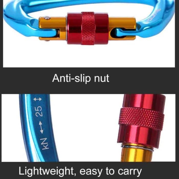 XINDA XD-Q9628 Professionelles Klettern D-förmiger Master Lock Karabiner Sicherheitsschnalle Zubehör für Outdoor-Kletterausrüstung, XD-Q9628 (Black), XD-Q9628 (Orange), XD-Q9628 (Blue) – Bild 4