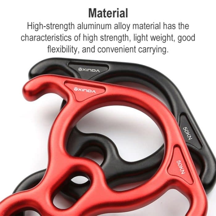 XINDA XD8602 Kletterrettungs-Abseilgerät in Form einer Acht mit Abseilgerät und Sicherungsgerät mit gebogenem Ohr – Bild 4