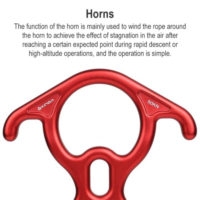 XINDA XD8602 Kletterrettungs-Abseilgerät in Form einer Acht mit Abseilgerät und Sicherungsgerät mit gebogenem Ohr – Bild 5