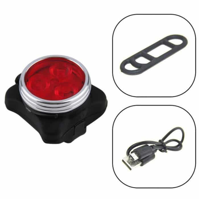COB Lamp Bead 160LM USB-Aufladung Wasserdichtes Viergang-Fahrradscheinwerfer- / Rücklichtset, Rotlicht 650MA – Bild 4