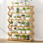 6-lagiger Balkon Wohnzimmer Zusammenklappbarer Blumenständer aus massivem Holz Topfpflanzregale, Länge: 80 cm – Bild 2