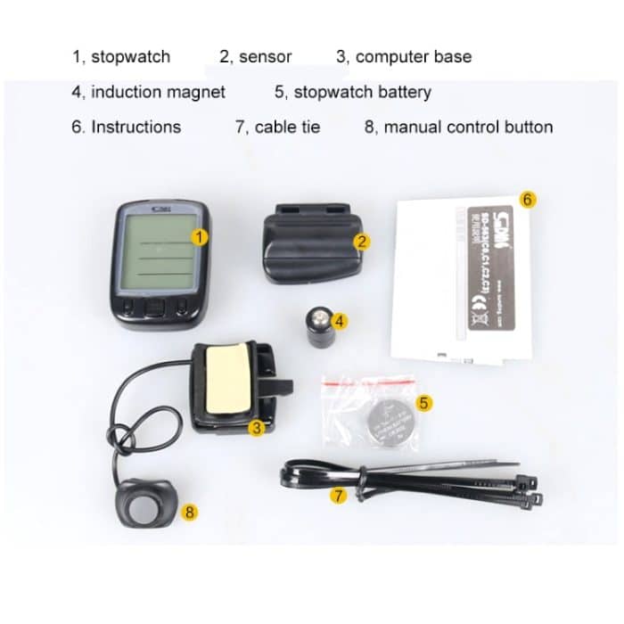 SUNDING 563C Fahrrad, wasserdicht, kabellos, LCD-Bildschirm, leuchtender Kilometerstand, Kilometerzähler, chinesische Version, 563C, Chinese Version – Bild 8