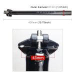TOSEEK 3K Carbon Mountainbike Rennrad Fahrrad Sitzrohr Sattelstütze Sitzprobe Sitz Pole Fahrrad Armaturen, Größe: 27.2x400mm – Bild 5