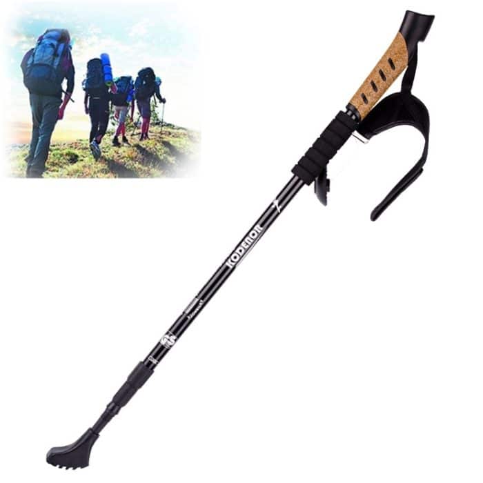 KODENOR Outdoor-Bergsteigen, tragbar, faltbar, Aluminiumlegierung, gerader Griff, Alpenstöcke, Trekkingstöcke, Länge: 66–135 cm, Length : 66-135CM (Black), Length : 66-135CM (Blue), Length : 66-135CM (Red), Length : 66-135CM (Silver) – Bild 1
