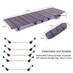 Klappbare Campingmatte für den Außenbereich, Einzelbett, tragbares Schlafbett aus Aluminiumlegierung, Größe: 180 x 61 x 14 cm – Bild 3