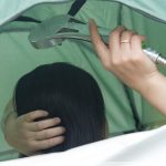 Umkleide-Badezelt mit Fenster, Einzelbett, Größe: 190 x 120 x 120 cm, Size: 190x120x120cm – Bild 3