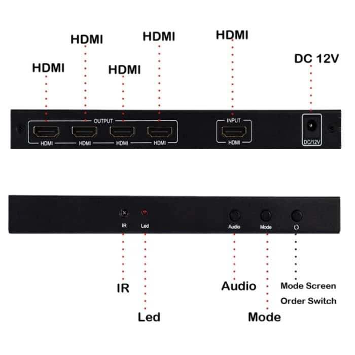 BT14 Ultra HD 4K x 2K 2x2 HDMI TV Wall Controller Multi-Screen-Spleißprozessor – Bild 6