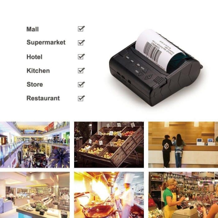 Tragbarer thermischer Bluetooth-Ticketdrucker POS-8003 ， Maximal unterstütztes thermisches Papierformat: 80 x 50 mm – Bild 5