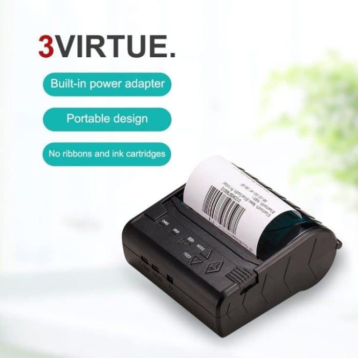 Tragbarer thermischer Bluetooth-Ticketdrucker POS-8003 ， Maximal unterstütztes thermisches Papierformat: 80 x 50 mm – Bild 7