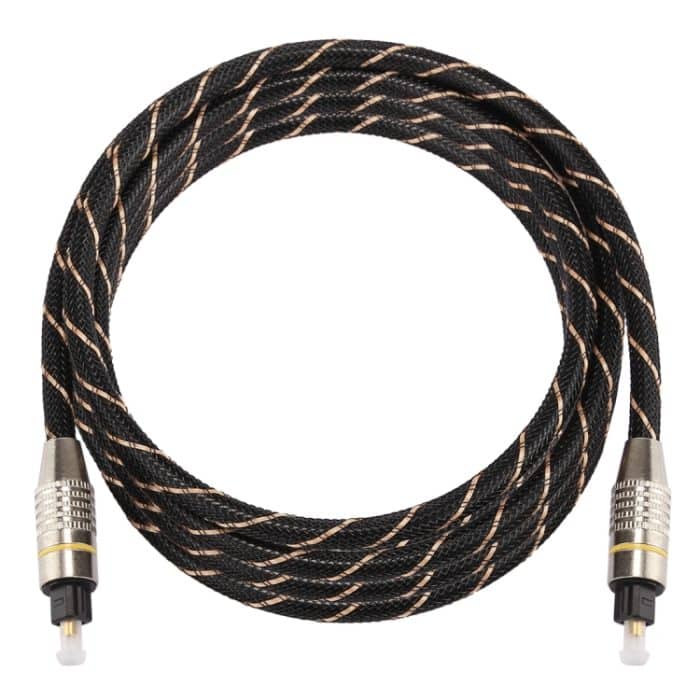 2 m OD6,0 mm vergoldeter Metallkopf gewebte Netzleitung Toslink Digitales optisches Audiokabel von Stecker zu Stecker – Bild 3