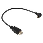 30 cm 4K HDMI-Stecker auf Micro HDMI Positiv abgewinkelt Stecker Vergoldetes Anschlussadapterkabel – Bild 2