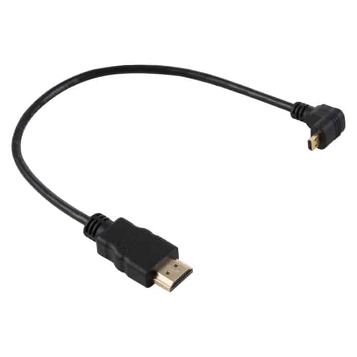 30 cm 4K HDMI-Stecker auf Micro HDMI Positiv abgewinkelt Stecker Vergoldetes Anschlussadapterkabel – Bild 2