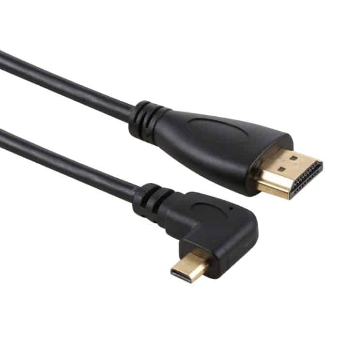 PC0395.jpg 50 cm 4K HDMI-Stecker auf Micro HDMI rechtwinkliger Stecker Vergoldetes Anschlussadapterkabel – Bild 1