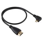 50 cm 4K HDMI-Stecker auf Micro HDMI rechtwinkliger Stecker Vergoldetes Anschlussadapterkabel – Bild 2