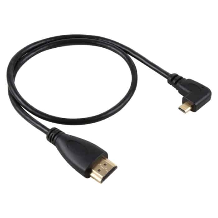 50 cm 4K HDMI-Stecker auf Micro HDMI rechtwinkliger Stecker Vergoldetes Anschlussadapterkabel – Bild 2