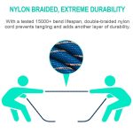 EMK 6,35 mm Stecker auf Stecker, 3 Abschnitte, vergoldetes Steckergitter, geflochtenes Nylon-Audiokabel für Lautsprecher, Verstärker, Mixer, Länge: 1,5 m – Bild 6