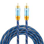 EMK 8 mm RCA-Stecker auf 6 mm RCA-Stecker, vergoldetes Steckergitter, geflochtenes Nylon-Audio-Koaxialkabel für Lautsprecher, Verstärker, Mixer, Länge: 2 m