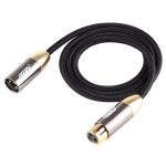 EMK XLR-Stecker auf Buchse, vergoldeter Stecker, Baumwollgeflochtenes Cannon-Audiokabel für XLR-Klinkengeräte, Länge: 1 m – Bild 4