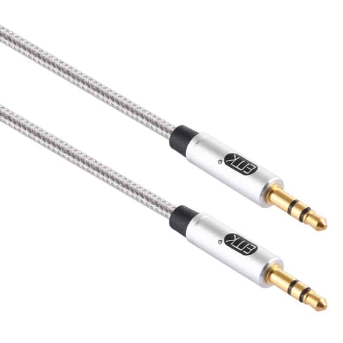 EMK 3,5-mm-Stecker auf Stecker, vergoldeter Stecker, geflochtenes Baumwoll-Audiokabel für Lautsprecher/Notebooks/Kopfhörer, Länge: 1 m, EMK – Bild 3