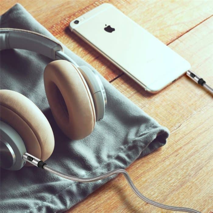 EMK 3,5-mm-Stecker auf Stecker, vergoldeter Stecker, geflochtenes Baumwoll-Audiokabel für Lautsprecher/Notebooks/Kopfhörer, Länge: 1 m, EMK – Bild 7