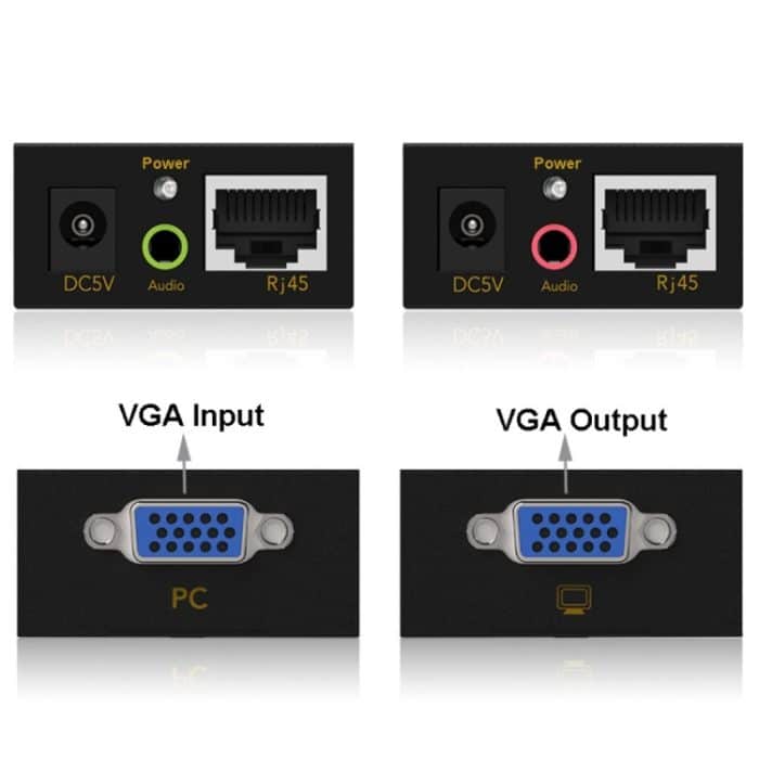 VGA & Audio Extender 1920x1440 HD 100m Cat5e / 6-568B Netzwerkkabel Sender Empfänger Adapter, Transmission Distance: 100m – Bild 4