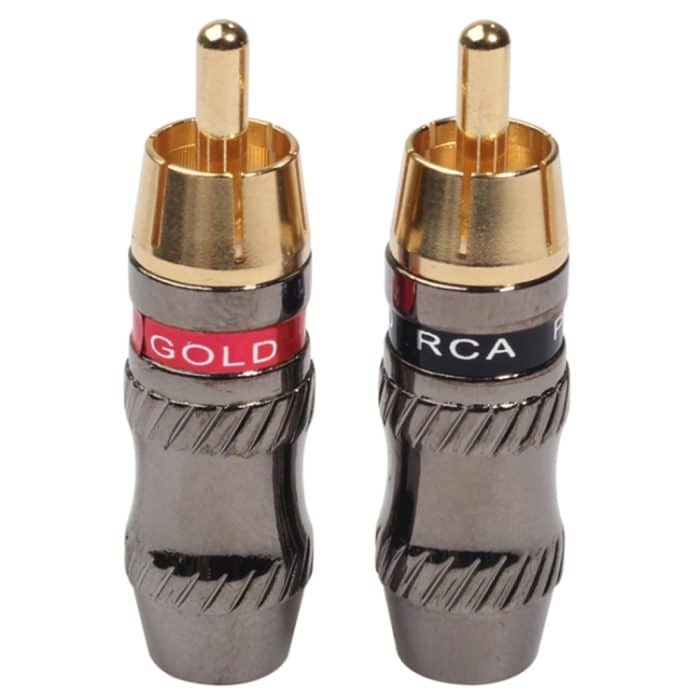 REXLIS TR026 2 PC RCA-Stecker Audio-Buchse Vergoldeter Adapter für DIY-Audiokabel und Videokabel – Bild 1