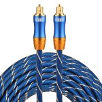 EMK LSYJ-A 15 m OD6,0 mm vergoldeter Metallkopf Toslink Digitales optisches Audiokabel von Stecker zu Stecker