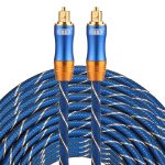 EMK LSYJ-A 30 m OD6,0 mm vergoldeter Metallkopf Toslink Digitales optisches Audiokabel von Stecker zu Stecker